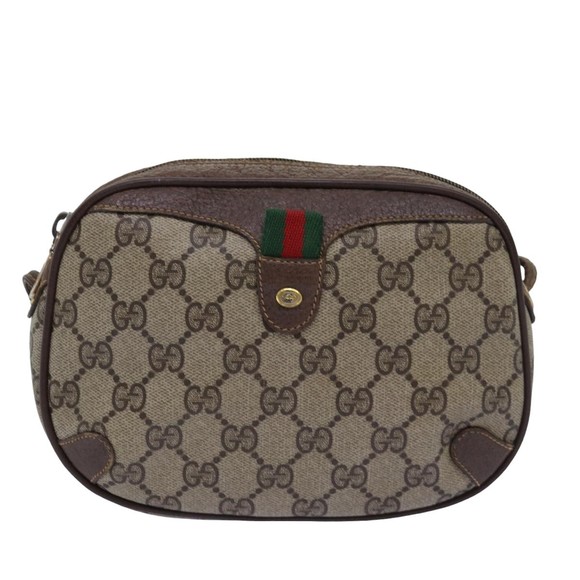 GUCCI GG Supreme Web Sherry Line Shoulder Bag PVC Beige 156 02 066 Auth 76829 - Picture 13 of 16
